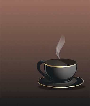 simsearch:400-03970916,k - black cup of coffee on background Fotografie stock - Microstock e Abbonamento, Codice: 400-05092316