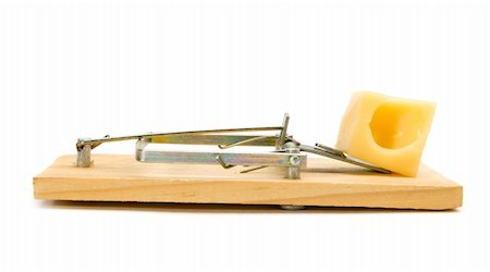 simsearch:400-03992981,k - Mouse Trap with cheese - isolated on white Stock Photo - Budget Royalty-Free & Subscription, Code: 400-05092457