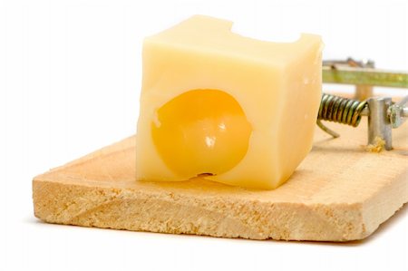 simsearch:400-03992981,k - Mouse Trap with cheese - isolated on white Foto de stock - Super Valor sin royalties y Suscripción, Código: 400-05092468