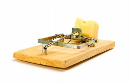 simsearch:400-03992981,k - Mouse Trap with cheese - isolated on white Stock Photo - Budget Royalty-Free & Subscription, Code: 400-05092478