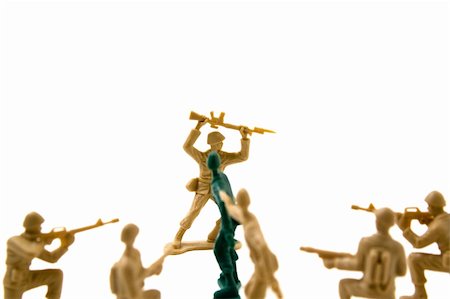 Isolated Plastic Toy Soldiers - Stubborn Concept Stock Photo - Budget Royalty-Free & Subscription, Code: 400-05092968