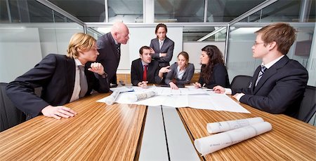 A group of six junior associates during a management team meeting with a senior manager Stock Photo - Budget Royalty-Free & Subscription, Code: 400-05093037