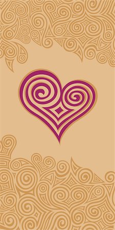 heart with swirl ornament, vector illustration Stock Photo - Budget Royalty-Free & Subscription, Code: 400-05093220