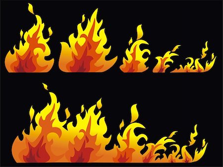 ericulla (artist) - vector burning flame on black background Photographie de stock - Aubaine LD & Abonnement, Code: 400-05093355