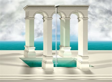 Original optical illusion of an impossible water feature Photographie de stock - Aubaine LD & Abonnement, Code: 400-05093466