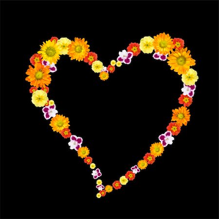 simsearch:400-05093646,k - decorative heart symbol from color flowers Stock Photo - Budget Royalty-Free & Subscription, Code: 400-05093646