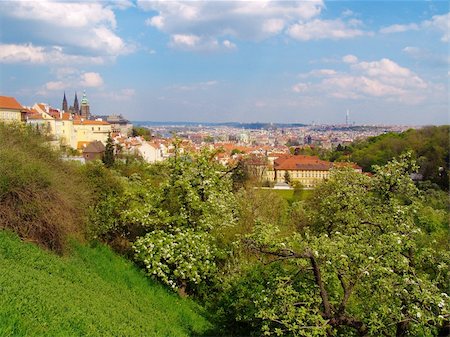 simsearch:400-05359125,k - Prague gothic castle with the view of Prague Stockbilder - Microstock & Abonnement, Bildnummer: 400-05104300