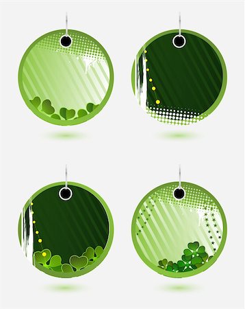 simsearch:400-04043485,k - Set of vector green labels for St. Patrick?s Day Stock Photo - Budget Royalty-Free & Subscription, Code: 400-05104338