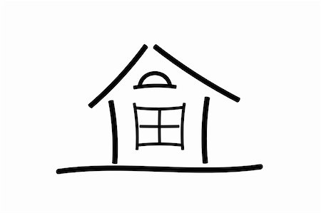simsearch:400-05899415,k - The image of the sketch of the house on a white background Photographie de stock - Aubaine LD & Abonnement, Code: 400-05104352