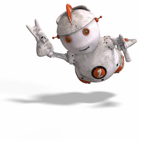 funny roboter with a lovely face and Clipping Path Stock Photo - Budget Royalty-Free & Subscription, Code: 400-05104714
