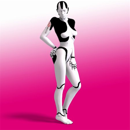 Sexy female android or robot With Clipping Path Stock Photo - Budget Royalty-Free & Subscription, Code: 400-05104712