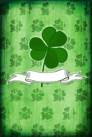 simsearch:400-04086179,k - Grunge background with clover and blank for St. Patrick?s Day Foto de stock - Super Valor sin royalties y Suscripción, Código: 400-05104743