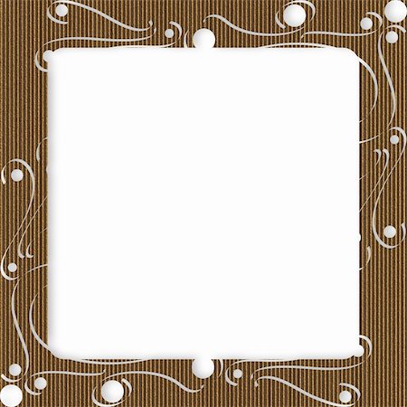 simsearch:400-08836820,k - Cardboard frame with swirls over white background Photographie de stock - Aubaine LD & Abonnement, Code: 400-05105043