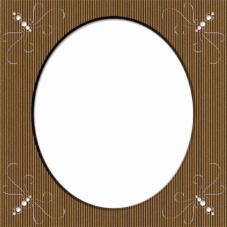 simsearch:400-04742754,k - Cardboard oval frame with swirls on corners Stock Photo - Budget Royalty-Free & Subscription, Code: 400-05105053