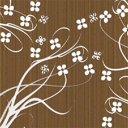 simsearch:400-04345175,k - Carved cardboard floral background with swirls and butterflies Photographie de stock - Aubaine LD & Abonnement, Code: 400-05105077