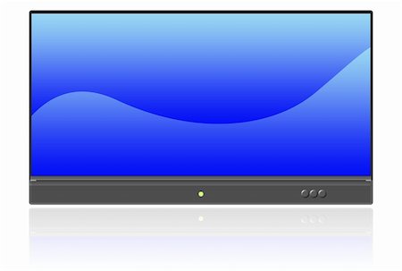 simsearch:400-04683563,k - Flat television with blue waves on screen Fotografie stock - Microstock e Abbonamento, Codice: 400-05105085