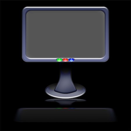 simsearch:400-04683563,k - LCD screen with reflection over black background Fotografie stock - Microstock e Abbonamento, Codice: 400-05105089