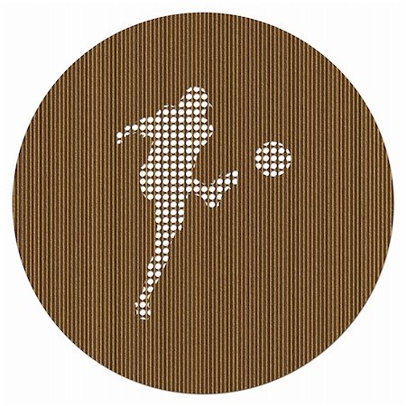 simsearch:400-04397543,k - Pierced cardboard soccer medallion with player silhouette Fotografie stock - Microstock e Abbonamento, Codice: 400-05105097