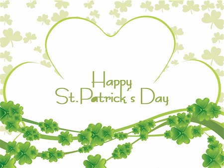 patrick's day background with shamrock vector Stock Photo - Budget Royalty-Free & Subscription, Code: 400-05105325