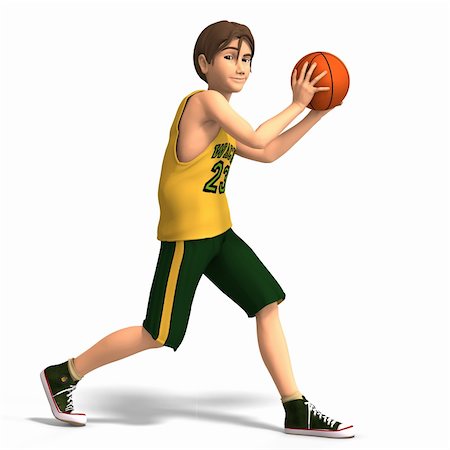 simsearch:400-05004157,k - a very young toon character plays basketball With Clipping Path Fotografie stock - Microstock e Abbonamento, Codice: 400-05106140