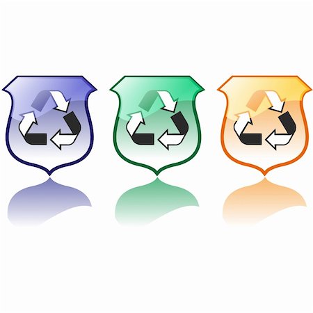 simsearch:400-04001346,k - Set of Three High Quality Recycling Icons Vectors Foto de stock - Royalty-Free Super Valor e Assinatura, Número: 400-05106240