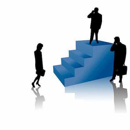 remygerega (artist) - Successful business people standing on stairs men and woman Stock Photo - Budget Royalty-Free & Subscription, Code: 400-05106258