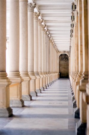 porch columns - a spa colonnade with vaulting shafts of marble in Bohemian spa Stock Photo - Budget Royalty-Free & Subscription, Code: 400-05106308