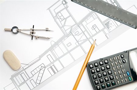 simsearch:400-06409135,k - architecture blueprint & tools Stock Photo - Budget Royalty-Free & Subscription, Code: 400-05106362