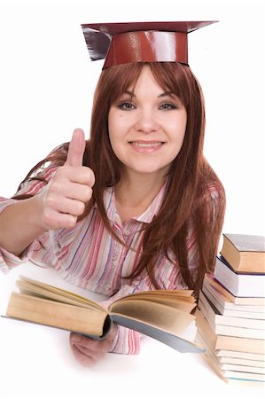 simsearch:400-04129453,k - attractive student with books . over white background Stock Photo - Budget Royalty-Free & Subscription, Code: 400-05106371