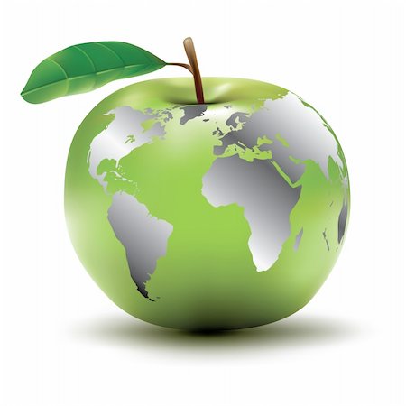 pomme de terre - environmental earth concept / apple / globe / vector EPS illustration Foto de stock - Super Valor sin royalties y Suscripción, Código: 400-05106384