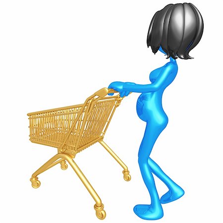 parents shopping trolley - A Concept And Presentation Figure In 3D Stock Photo - Budget Royalty-Free & Subscription, Code: 400-05106482