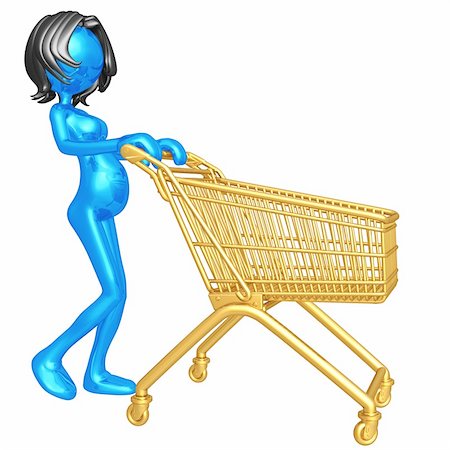 parents shopping trolley - A Concept And Presentation Figure In 3D Stock Photo - Budget Royalty-Free & Subscription, Code: 400-05106483