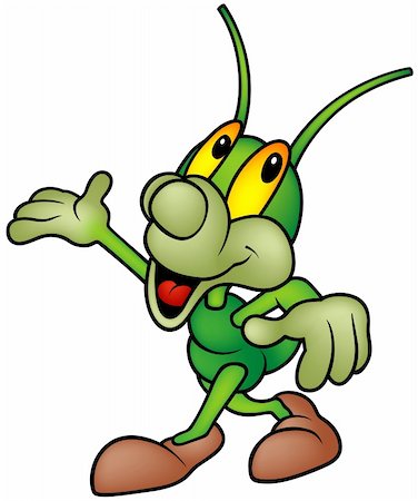 simsearch:400-04163224,k - Happy Green Bug 02 - walking, cartoon illustration as vector Stock Photo - Budget Royalty-Free & Subscription, Code: 400-05106733