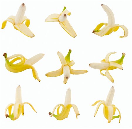 collection of fruits banana isolated on white background Stock Photo - Budget Royalty-Free & Subscription, Code: 400-05107624