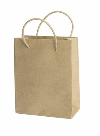 brown shopping bag isolated on white background Stock Photo - Budget Royalty-Free & Subscription, Code: 400-05107700