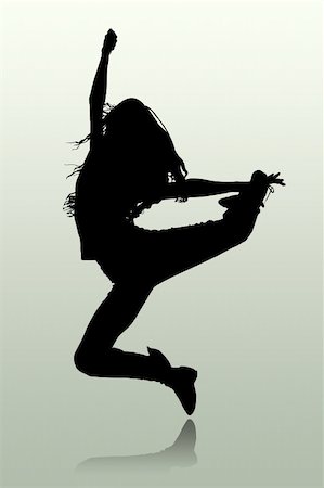 The illustration of a silhouette of the person which jumps Stock Photo - Budget Royalty-Free & Subscription, Code: 400-05107769