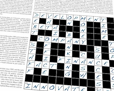 dylan_burrill (artist) - Crossword puzzle with financial questions and answers Fotografie stock - Microstock e Abbonamento, Codice: 400-05107994