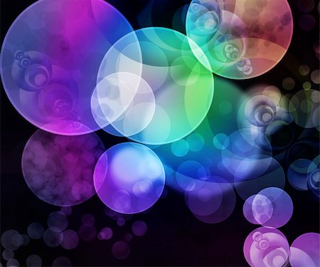 rashevskaya (artist) - Bright festive background with varicoloured circles on a black background Foto de stock - Royalty-Free Super Valor e Assinatura, Número: 400-05108085