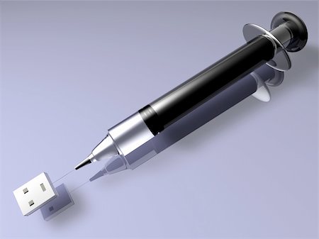simsearch:400-04513453,k - Concept of a Syringe usb for computers Stock Photo - Budget Royalty-Free & Subscription, Code: 400-05108514