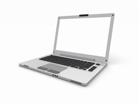 simsearch:400-04641104,k - 3d Laptop with Empty white screen Stockbilder - Microstock & Abonnement, Bildnummer: 400-05108594