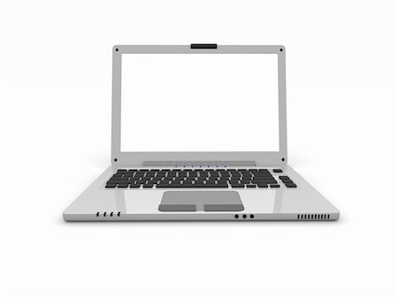 simsearch:400-04641104,k - 3d Laptop with Empty white screen Stockbilder - Microstock & Abonnement, Bildnummer: 400-05108595