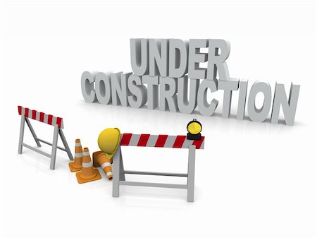 simsearch:400-05127436,k - Under Construction 3D Render scene Stock Photo - Budget Royalty-Free & Subscription, Code: 400-05108614