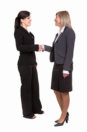 simsearch:400-08153344,k - two businesswomen isolated on white background Foto de stock - Super Valor sin royalties y Suscripción, Código: 400-05108856