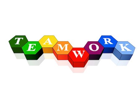 3d colour cubes hexahedrons with white letters - teamwork, word, text Stock Photo - Budget Royalty-Free & Subscription, Code: 400-05108962