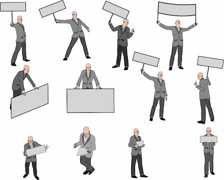 Illustration of 12 men with banners or paper in there hands Stock Photo - Budget Royalty-Free & Subscription, Code: 400-05109028