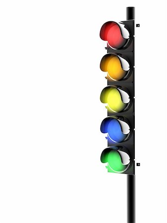 3d rendered illustration of a colored traffic light Foto de stock - Super Valor sin royalties y Suscripción, Código: 400-05109069