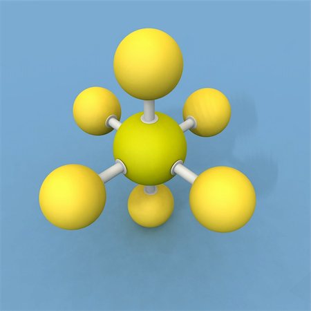 a 3d render of a sulfur hexafluoride Photographie de stock - Aubaine LD & Abonnement, Code: 400-05109608