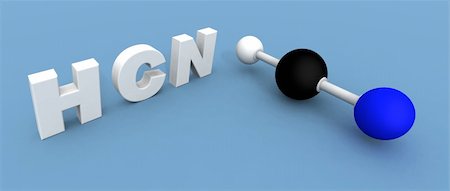 a 3d render of a hydrogen cyanide molecule Stock Photo - Budget Royalty-Free & Subscription, Code: 400-05109603