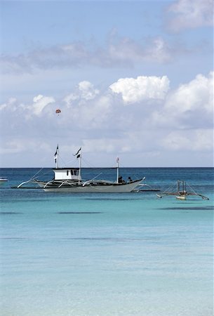 philippine fishing boat pictures - Lonely boats at open ocean. Philippines Stock Photo - Budget Royalty-Free & Subscription, Code: 400-05109717