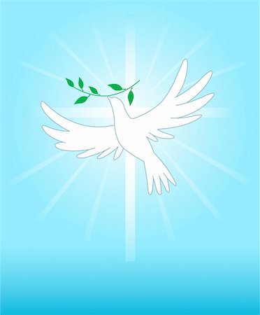 Peace dove on the cross background. All elements are conveniently grouped Stock Photo - Budget Royalty-Free & Subscription, Code: 400-05109847